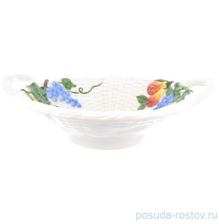 Блюдо 40 х 30 см круглое с ручками &quot;Фрукты&quot; / 262659