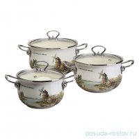 Набор кастрюль 6 предметов (18 см - 2 л, 20 см - 2,8 л, 22 см - 3,8 л) &quot;Family house&quot; / 368448