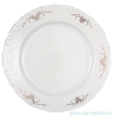 Набор тарелок 19 см 6 шт &quot;Констанция /Серый орнамент /отводка платина&quot; / 006300