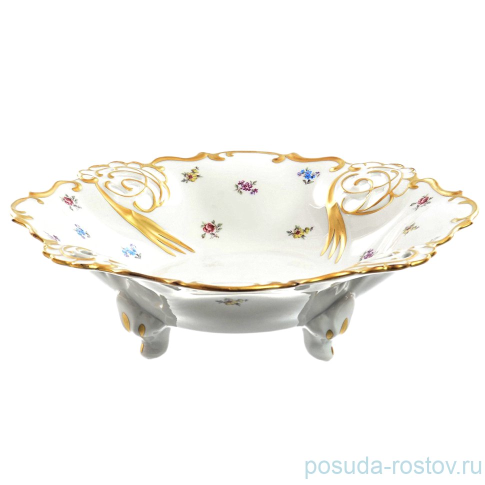 Фруктовница 33 см Барбарина "Корона /Мелкие цветы /Матовое золото" / 009655 Фруктовница 33 см Барбарина "Корона /Мелкие цветы /Матовое золото" / 009655