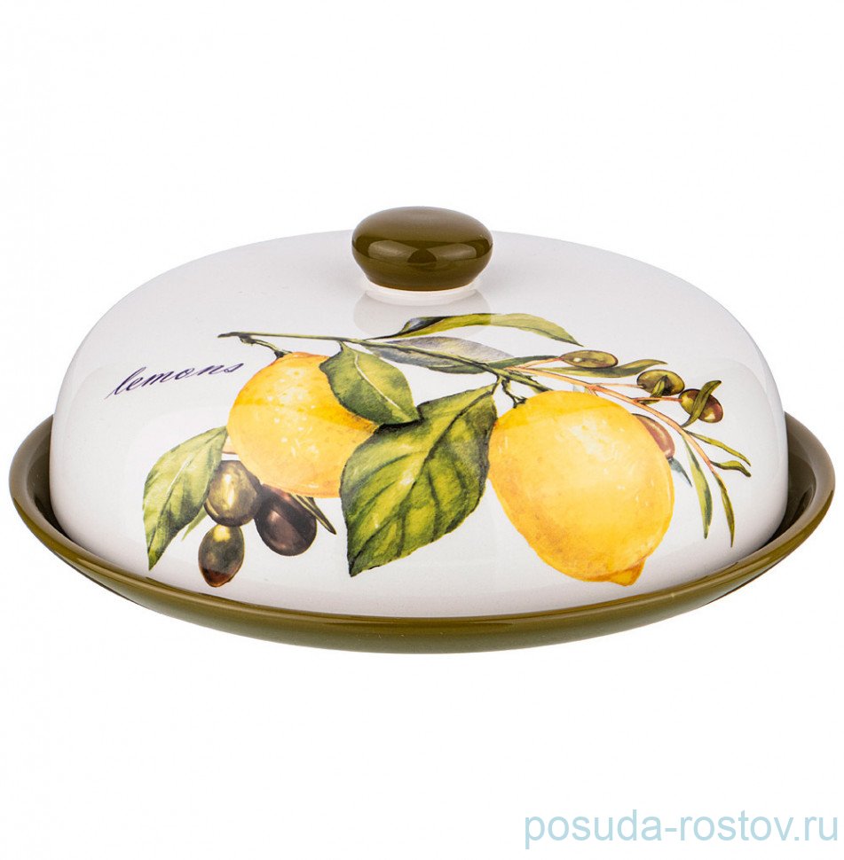 Блюдо для блинов 23 х 10 см с крышкой "Лимоны" / 212324