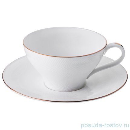 Чайный сервиз на 6 персон 15 предметов &quot;Рубчик /Отводка платина&quot; / 189211
