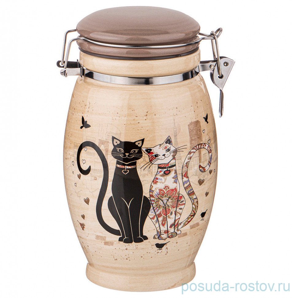 Банка для сыпучих продуктов 1,1 л "Парижские коты" / 244636