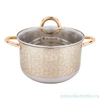Кастрюля 22 х 12,5 см со стеклянной крышкой индукционное дно 4,6 л &quot;Agness&quot; / 196296