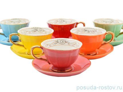 Набор кофейных пар 6 шт &quot;Радуга&quot; / 127969