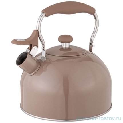 Чайник 2,5 л со свистком индукция шоколад Agness / 348331