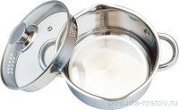 Кастрюля 2,9 л с крышкой носик для слива индукционное дно &quot;agness&quot; / 201029