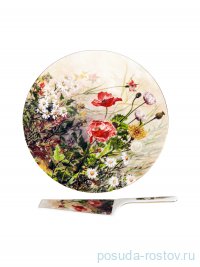 Тарелка для торта 27 см с лопаткой 24,5 см &quot;Маки&quot; / 232486