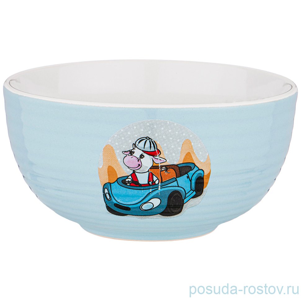 Салатник 650 мл "Милая коровка /Голубой" / 227635