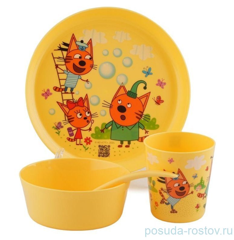 Детский набор 4 предмета "Т ри кота /Обучайка" / 350694 Детский набор 4 предмета "Т ри кота /Обучайка" / 350694