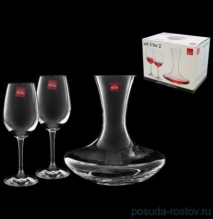 Набор для вина 3 предмета (декантер 1,5 л + 2 бокала для вина 610 мл) &quot;Без декора&quot; / 143377