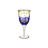Бокалы для белого вина 190 мл 6 шт &quot;Лепка синяя&quot; крученная ножка / 036082