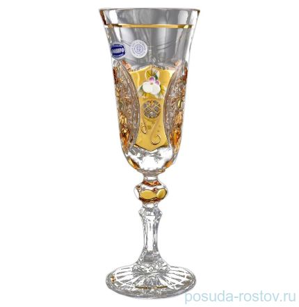 Бокалы для шампанского 150 мл 6 шт &quot;Хрусталь с золотом&quot; / 013678