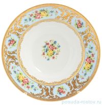 Набор тарелок 23 см 6 шт глубокие &quot;Вена /Розочки на голубом /с золотом&quot; / 149999