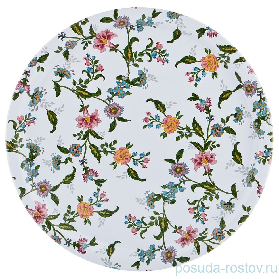Поднос сервировочный 40 х 2 см круглый "Agness /Flowers" / 195953 Поднос сервировочный 40 х 2 см круглый "Agness /Flowers" / 195953