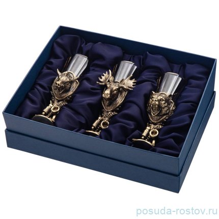 Рюмки 50 мл 3 шт &quot;Трофейный Россия /Медведь/Кабан/Лось&quot; / 274834