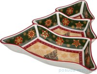 Менажница 25 х 25 х 4,5 см 3-х секционная &quot;christmas collection /ёлка&quot; / 192319