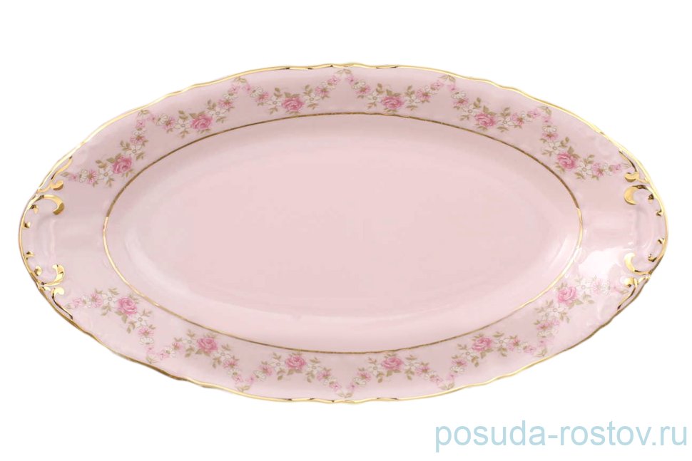 Блюдо 23 см овальное "Соната /Розовый цветок" розовая / 159149 Блюдо 23 см овальное "Соната /Розовый цветок" розовая / 159149