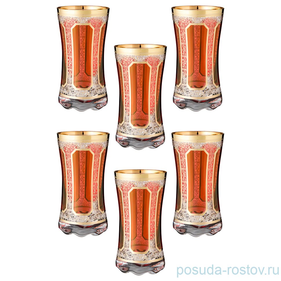Стаканы для воды 370 мл 6 шт "Рубикондо /Оранжевые окошки" / 170322 Стаканы для воды 370 мл 6 шт "Рубикондо /Оранжевые окошки" / 170322