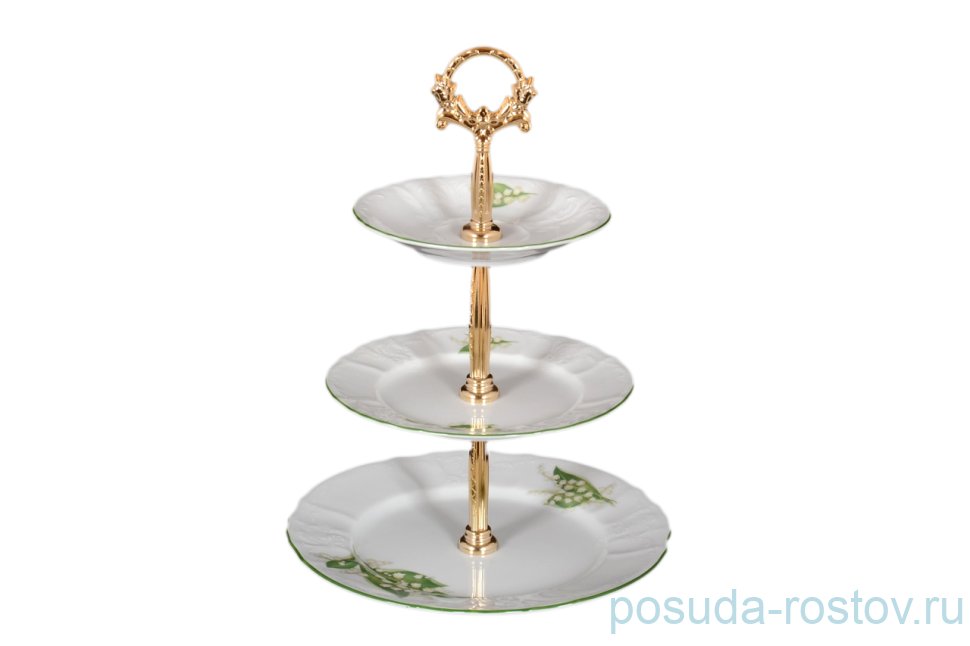 Этажерка 3 ярусная "Бернадотт /Ландыши" / 120922 Этажерка 3 ярусная "Бернадотт /Ландыши" / 120922