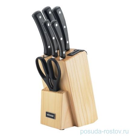 Набор кухонных ножей 7 предметов на подставке с ножеточкой &quot;HELGA&quot; / 164549