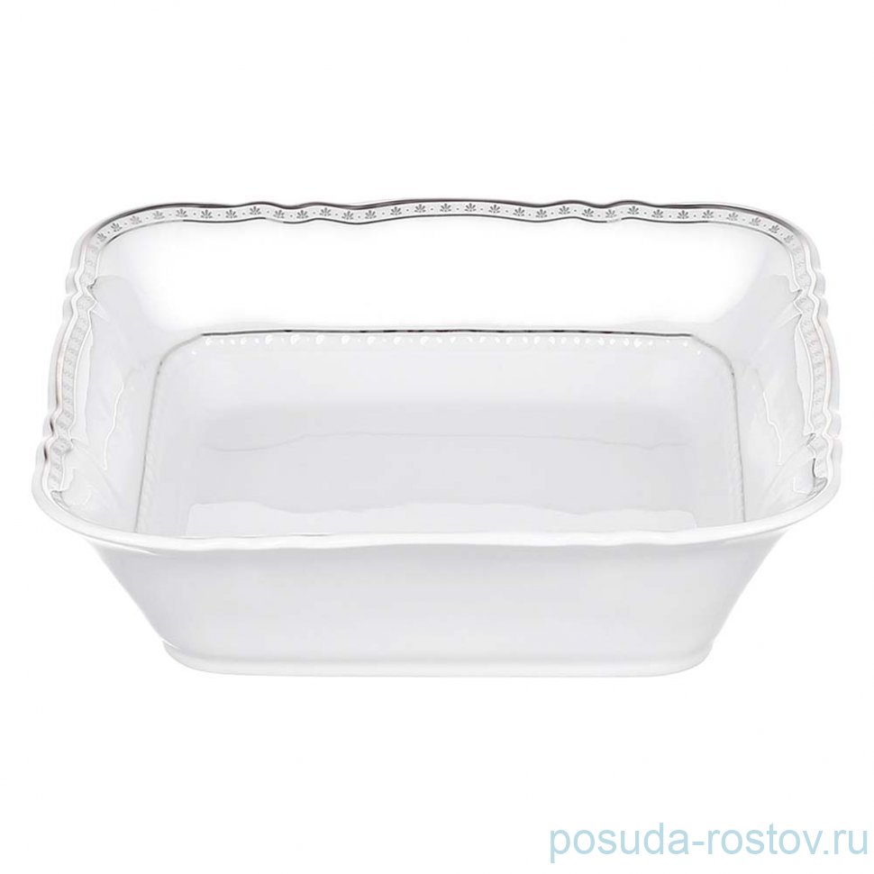 Салатник 21 см квадратный "Соната /Платиновые цветочки" / 366332 Салатник 21 см квадратный "Соната /Платиновые цветочки" / 366332