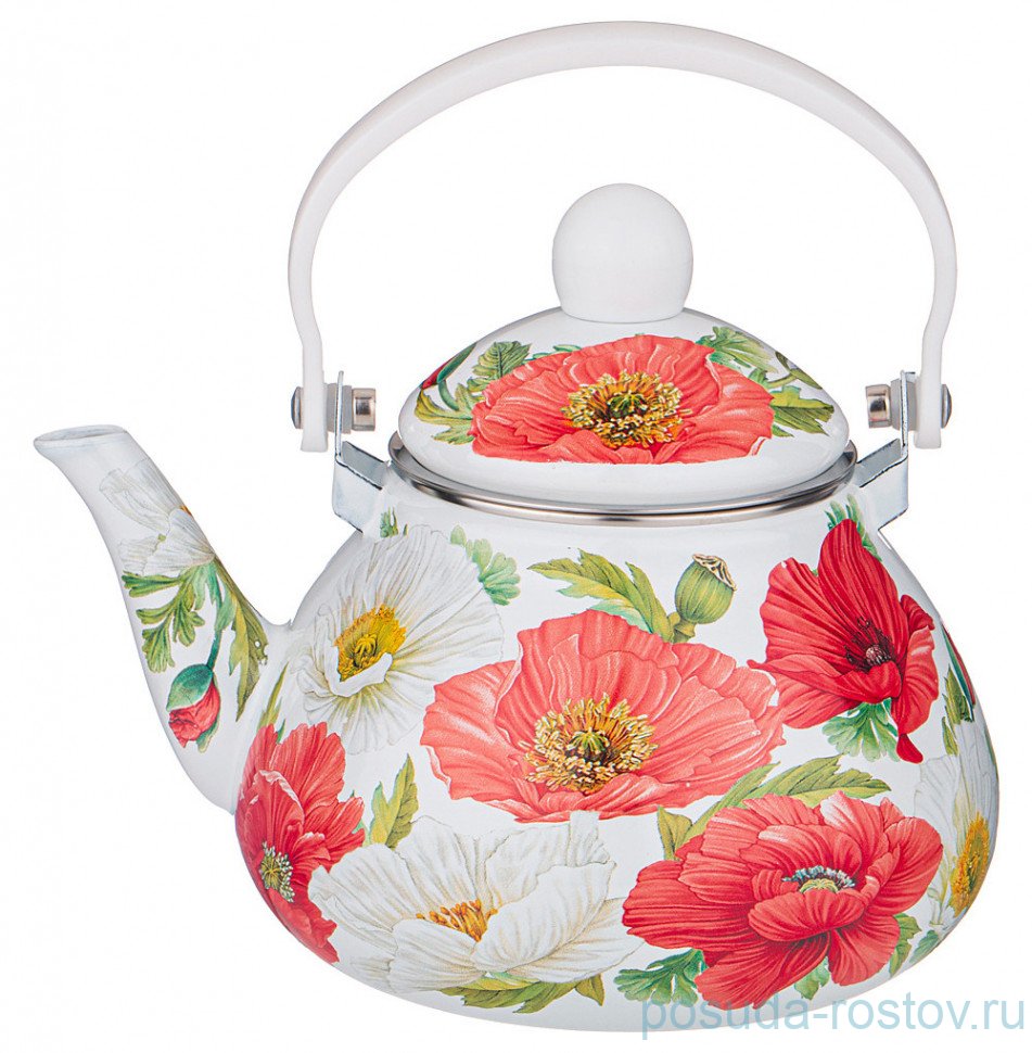 Чайник 1,3 л эмалированный с фильтром "маки" / 290486