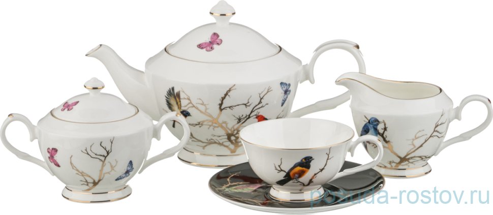 Чайный сервиз на 6 персон 15 предметов "Райская птица" / 189178