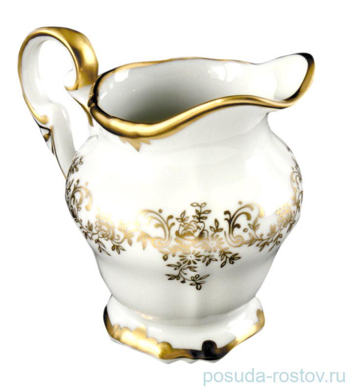 Молочник 150 мл "Кастэл /Золотой цветочный узор" / 033023 Молочник 150 мл "Кастэл /Золотой цветочный узор" / 033023