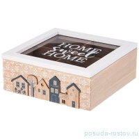 Шкатулка для чая с 4-мя отделениями 18 х 7 х 18,5 см &quot;Home&quot; / 333753