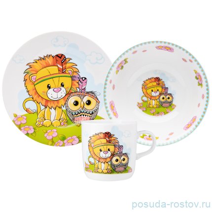 Детский набор 3 предмета &quot;Лев и сова&quot; / 255152