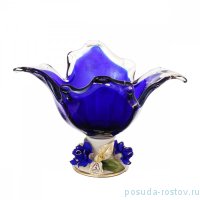 Ваза для конфет 28 х 18 х 18 см н/н синяя &quot;W. Cristal /Гроссето /Муранское стекло&quot; / 212787