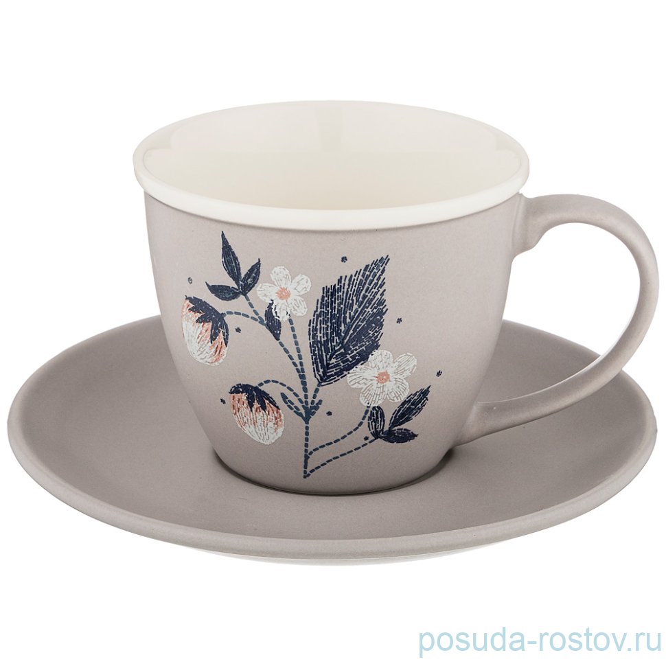 Чайная пара 250 мл 1 шт серая "Кофемания" / 210561