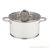 Кастрюля 22 х 12,5 см со стеклянной крышкой 4,6 л белая &quot;agness&quot; / 213802