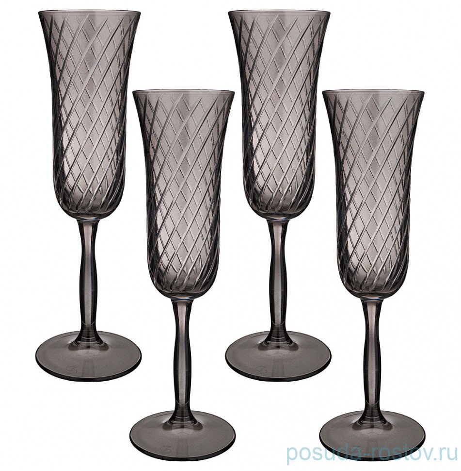 Бокалы для шампанского 175 мл 4 шт "Sicilia grey" / 328632