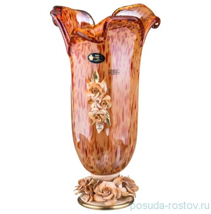 Ваза для цветов 40 см н/н &quot;W. Cristal /Розы /Муранское стекло&quot; / 172065