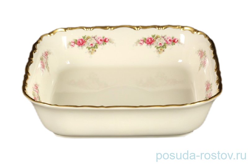 Салатник 24 см квадратный  Bohemia Porcelan Moritz Zdekauer 1810 s.r.o. "Анжелика /Розовая нежность /СК" / 066317