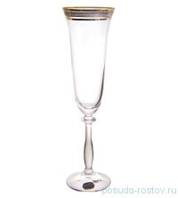 Бокал для шампанского 190 мл 1 шт &quot;Анжела /Сетка /Золотые линии&quot; / 230151