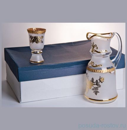 Набор для воды 7 предметов (кувшин + 6 стаканов) &quot;Королевский /Версаче золото&quot; / 035260