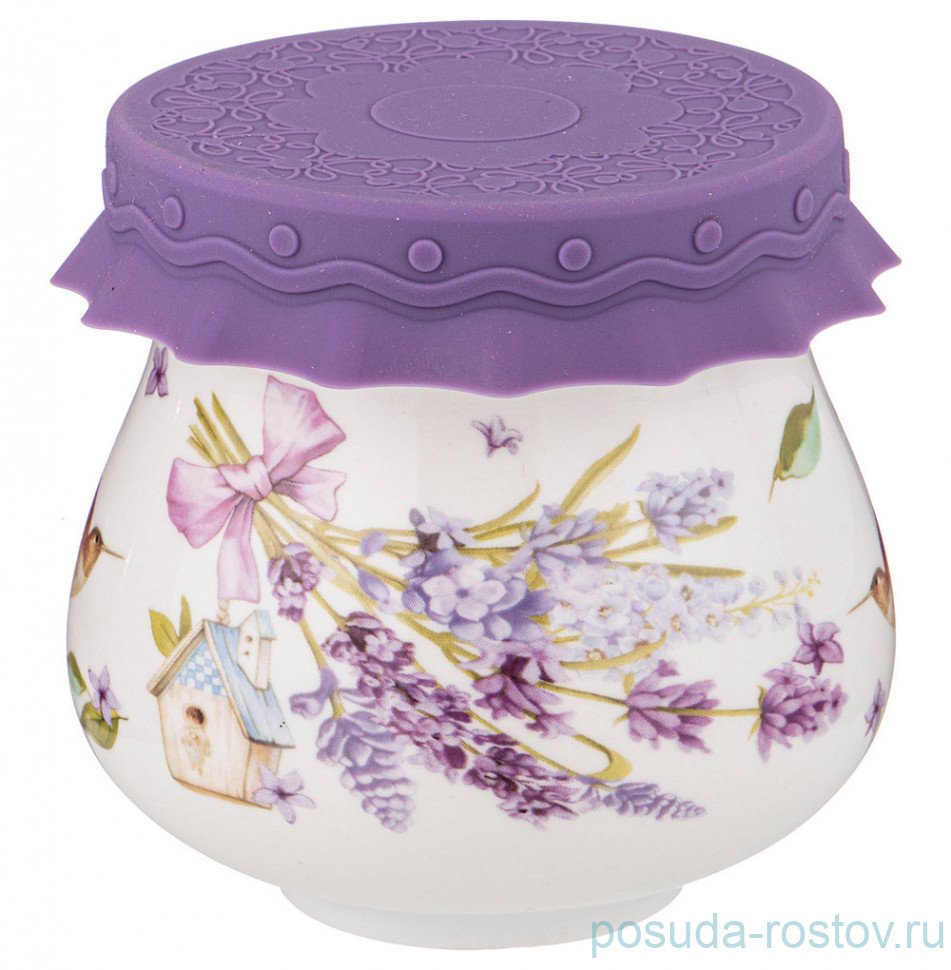 Банка для меда/варенья 300 мл с силиконовой крышкой "Лаванда" / 235785 Банка для меда/варенья 300 мл с силиконовой крышкой "Лаванда" / 235785