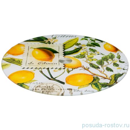Блюдо 32 х 3 см вращающееся круглое &quot;Итальянские лимоны&quot; / 199164