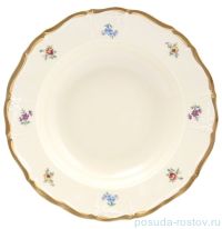Набор тарелок 23 см 6 шт (глубокие) &quot;Мария-Луиза /Мелкие цветы /матовое золото /СК&quot; / 126098