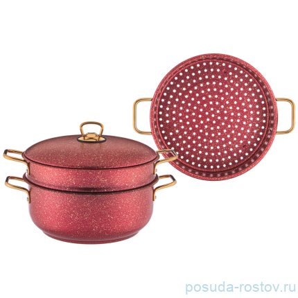Кастрюля-мантоварка 3-х уровневая 26 см &quot;Agness /Red queen&quot; / 230711