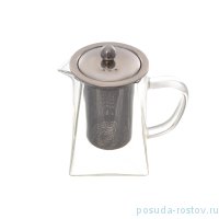Заварочный чайник 600 мл с металлической колбой квадратный  / 230437