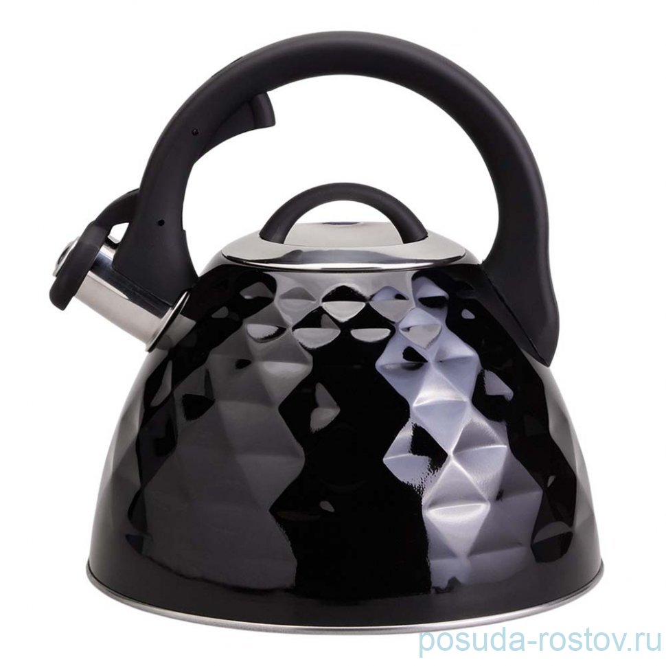 Чайник 3,3 л со свистком чёрный Agness / 369744