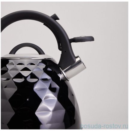 Чайник 3,3 л со свистком чёрный Agness / 369744