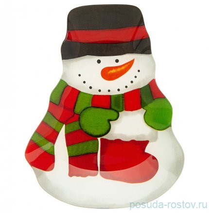 Блюдо 20 см Снеговик &quot;Рождественская сказка&quot; (6шт.) / 268436