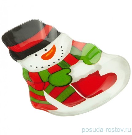 Блюдо 20 см Снеговик &quot;Рождественская сказка&quot; (6шт.) / 268436