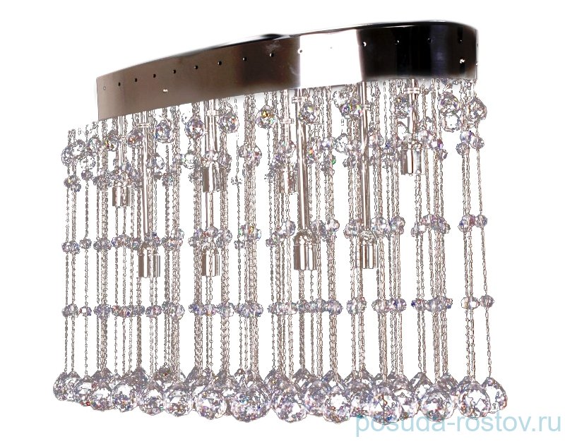 Люстра 8 рожковая хрусталь /платина "Биджов" / 022455