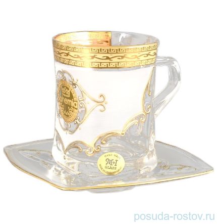 Набор чайных пар 270 мл 6 шт низкие &quot;Богемия /Антик золото&quot; U-R / 092172